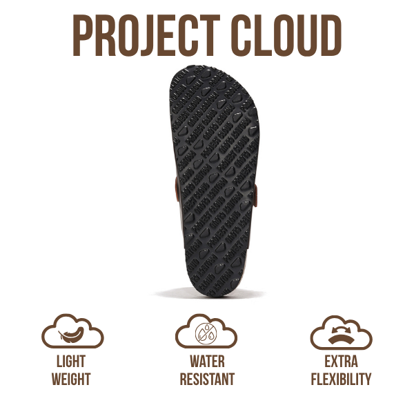Project Cloud | "Brooklyn" 100% Genuine Full Grain Leather Slippers for Men | Memory Foam | Non-Slip
