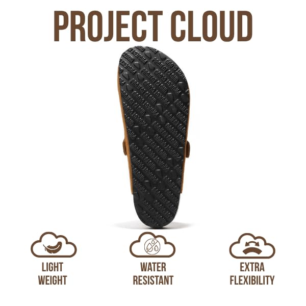 Project Cloud | "Brooklyn" 100% Genuine Full Grain Leather Slippers for Men | Memory Foam | Non-Slip