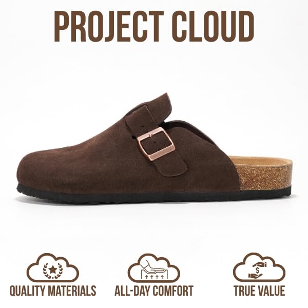 Project Cloud | "Brooklyn" 100% Genuine Full Grain Leather Slippers for Men | Memory Foam | Non-Slip