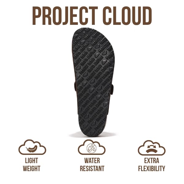 Project Cloud | "Brooklyn" 100% Genuine Full Grain Leather Slippers for Men | Memory Foam | Non-Slip