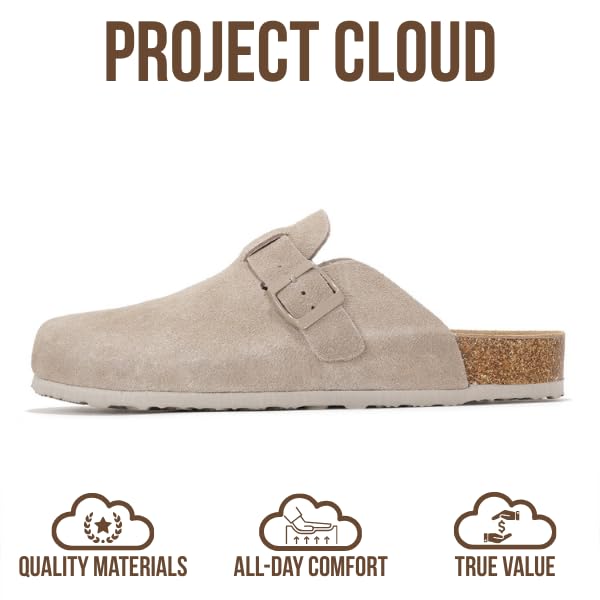 Project Cloud | "Brooklyn" 100% Genuine Full Grain Leather Slippers for Men | Memory Foam | Non-Slip