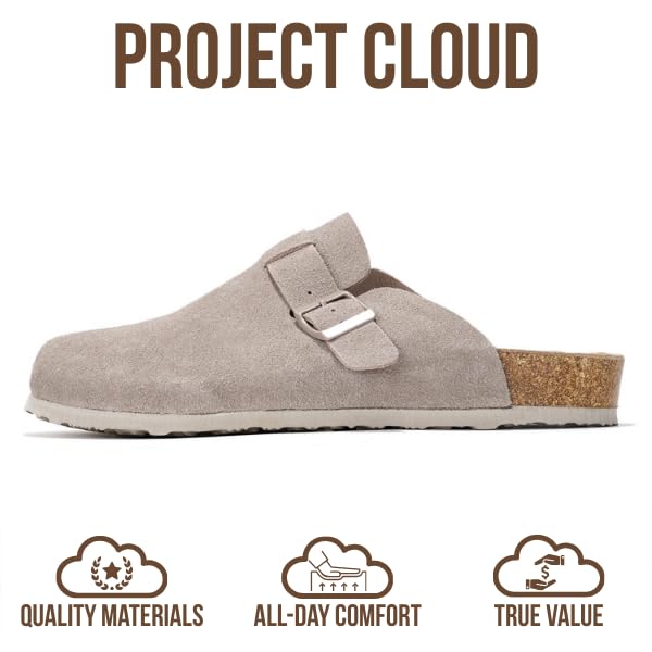 Project Cloud | "Brooklyn" 100% Genuine Full Grain Leather Slippers for Men | Memory Foam | Non-Slip