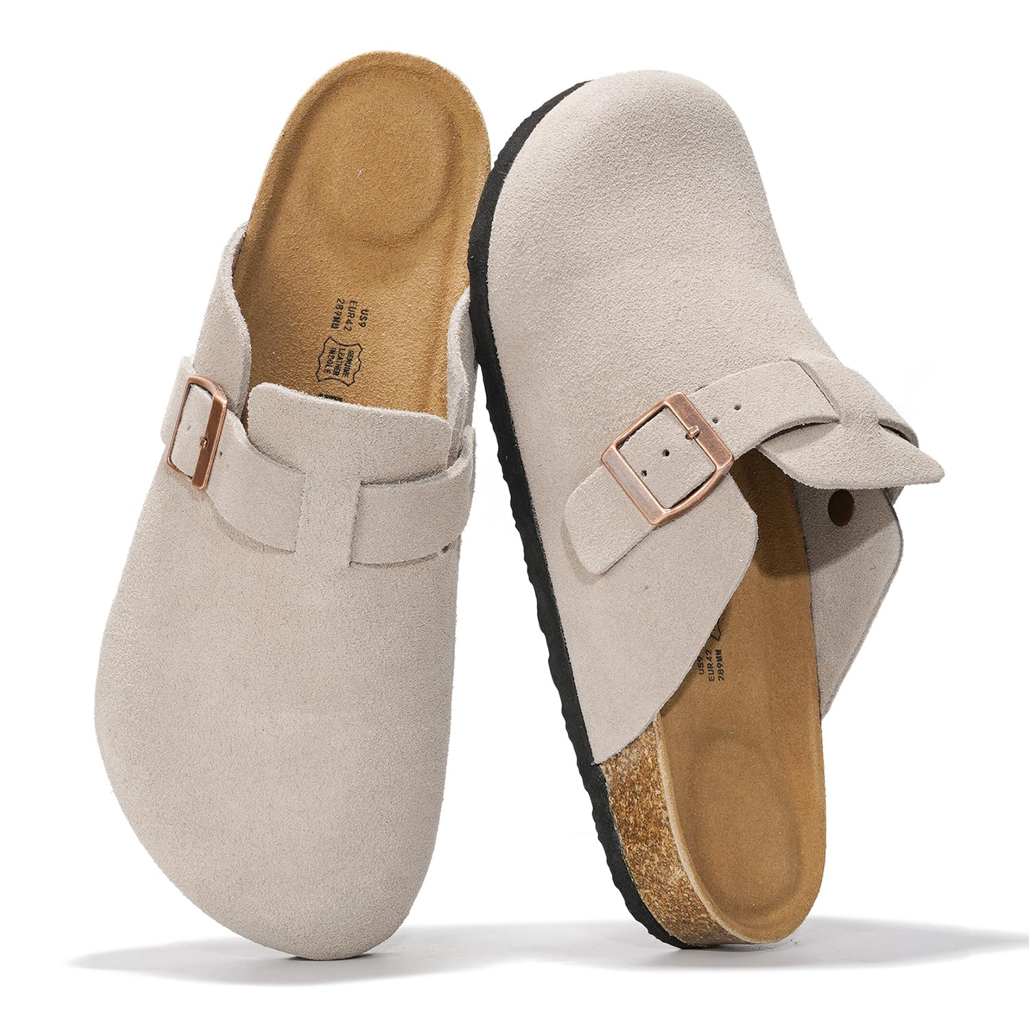 Project Cloud | "Brooklyn" 100% Genuine Full Grain Leather Slippers for Men | Memory Foam | Non-Slip