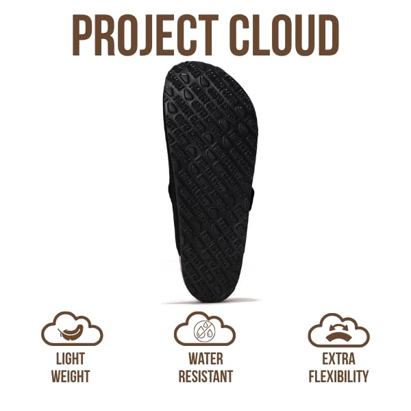 Project Cloud | "Brooklyn" 100% Genuine Full Grain Leather Slippers for Men | Memory Foam | Non-Slip