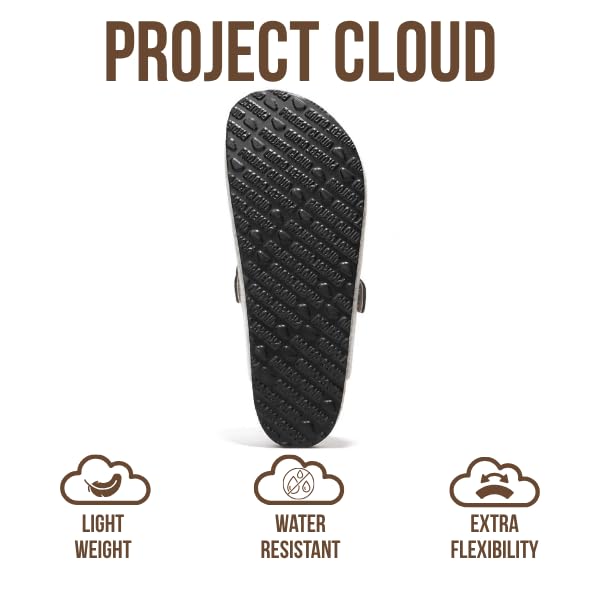 Project Cloud | "Brooklyn" 100% Genuine Full Grain Leather Slippers for Men | Memory Foam | Non-Slip