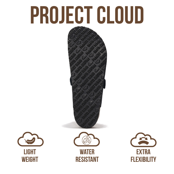 Project Cloud | "Brooklyn" 100% Genuine Full Grain Leather Slippers for Men | Memory Foam | Non-Slip