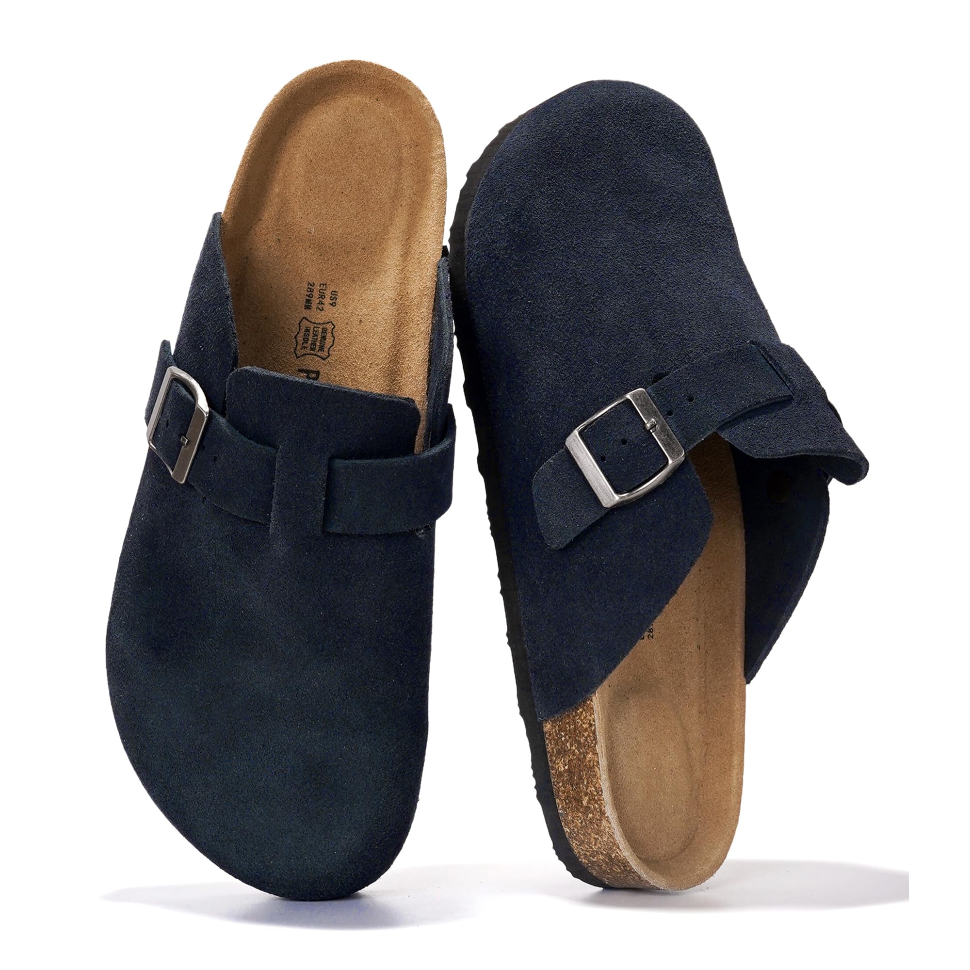 Project Cloud | "Brooklyn" 100% Genuine Full Grain Leather Slippers for Men | Memory Foam | Non-Slip