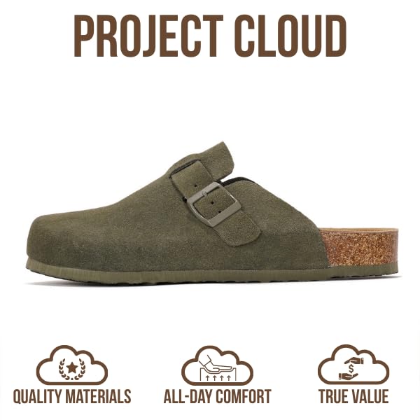 Project Cloud | "Brooklyn" 100% Genuine Full Grain Leather Slippers for Men | Memory Foam | Non-Slip