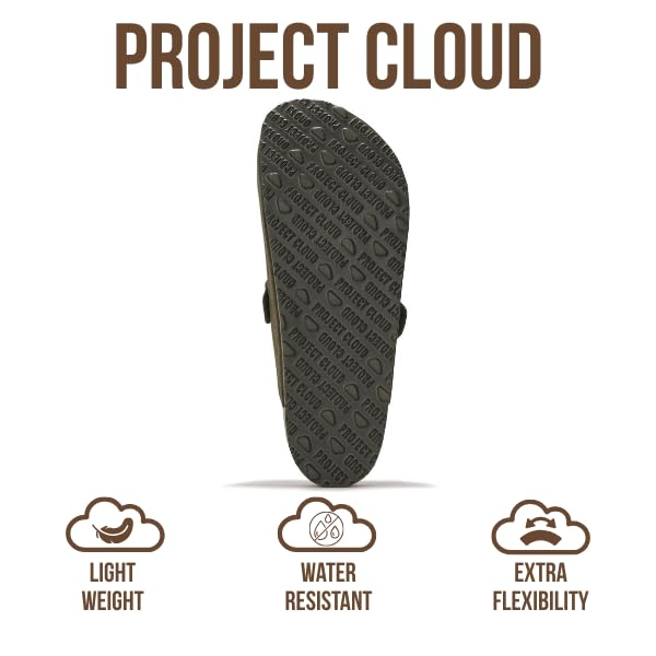 Project Cloud | "Brooklyn" 100% Genuine Full Grain Leather Slippers for Men | Memory Foam | Non-Slip