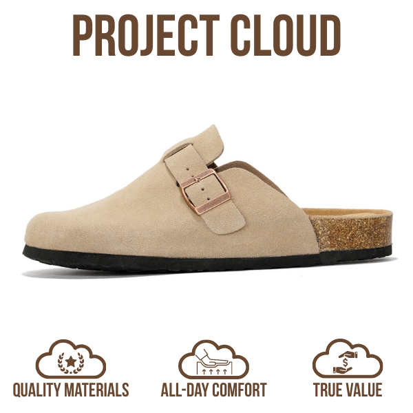 Project Cloud | "Brooklyn" 100% Genuine Full Grain Leather Slippers for Men | Memory Foam | Non-Slip