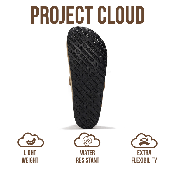 Project Cloud | "Brooklyn" 100% Genuine Full Grain Leather Slippers for Men | Memory Foam | Non-Slip