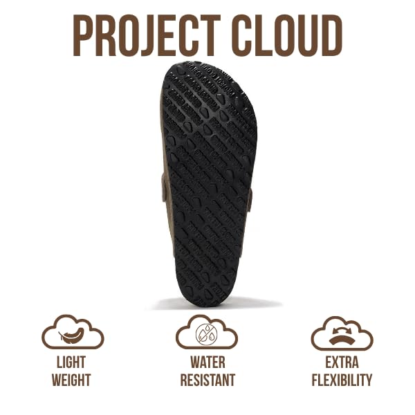 Project Cloud | "Brooklyn" 100% Genuine Full Grain Leather Slippers for Men | Memory Foam | Non-Slip