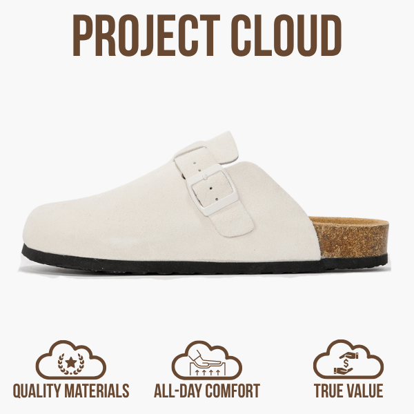 Project Cloud | "Brooklyn" 100% Genuine Full Grain Leather Slippers for Men | Memory Foam | Non-Slip