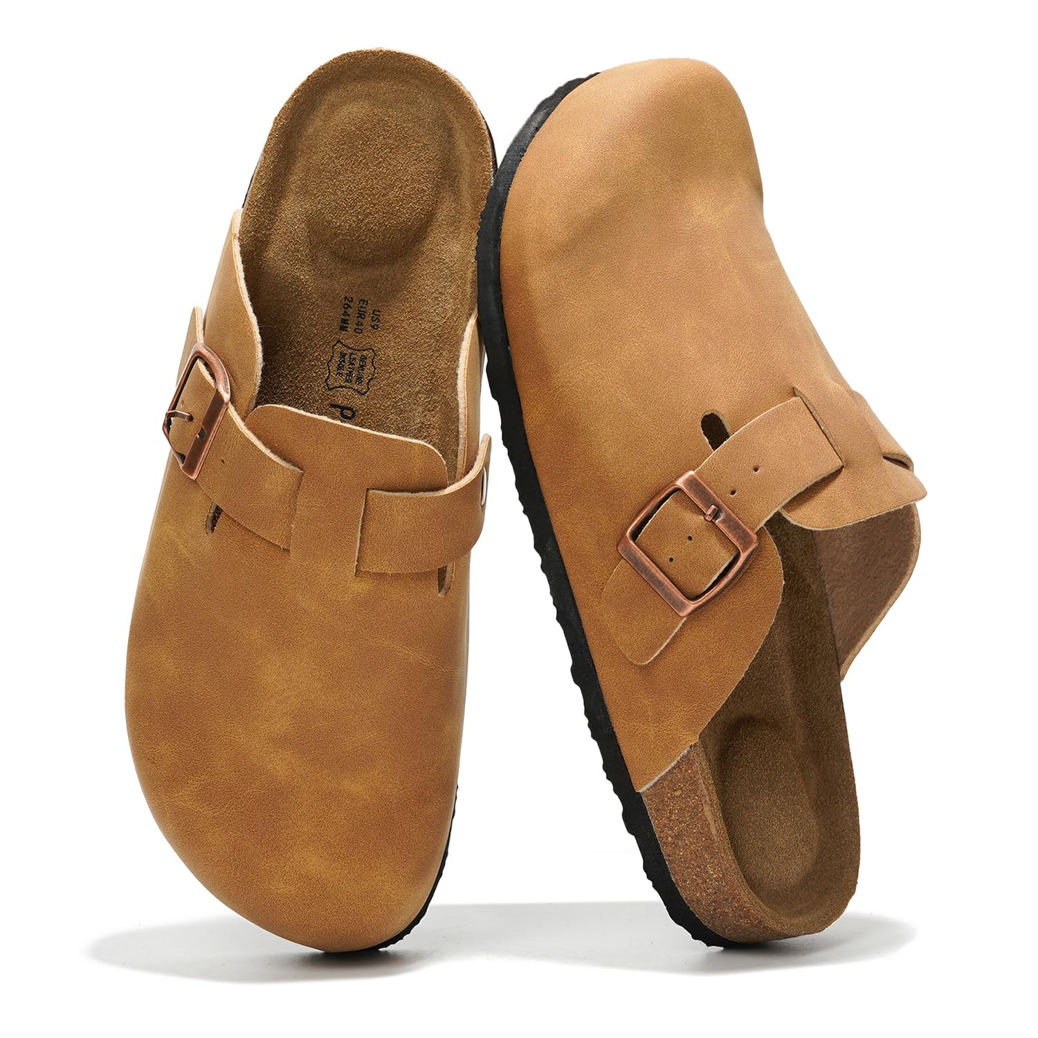 Zuecos de cuero para mujer Benton de Project Cloud: espuma viscoelástica y soporte 