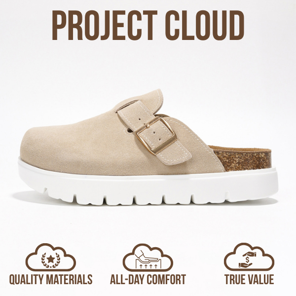 Project Cloud | "Benton Chunky" Women Clogs | Genuine Leather | Arch Support | ProjectPlush | Lightweight | Non-Slip