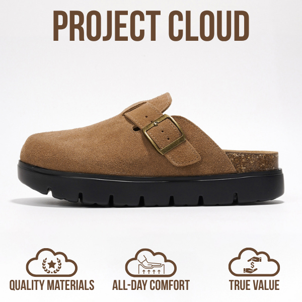 Project Cloud | "Benton Chunky" Women Clogs | Genuine Leather | Arch Support | ProjectPlush | Lightweight | Non-Slip