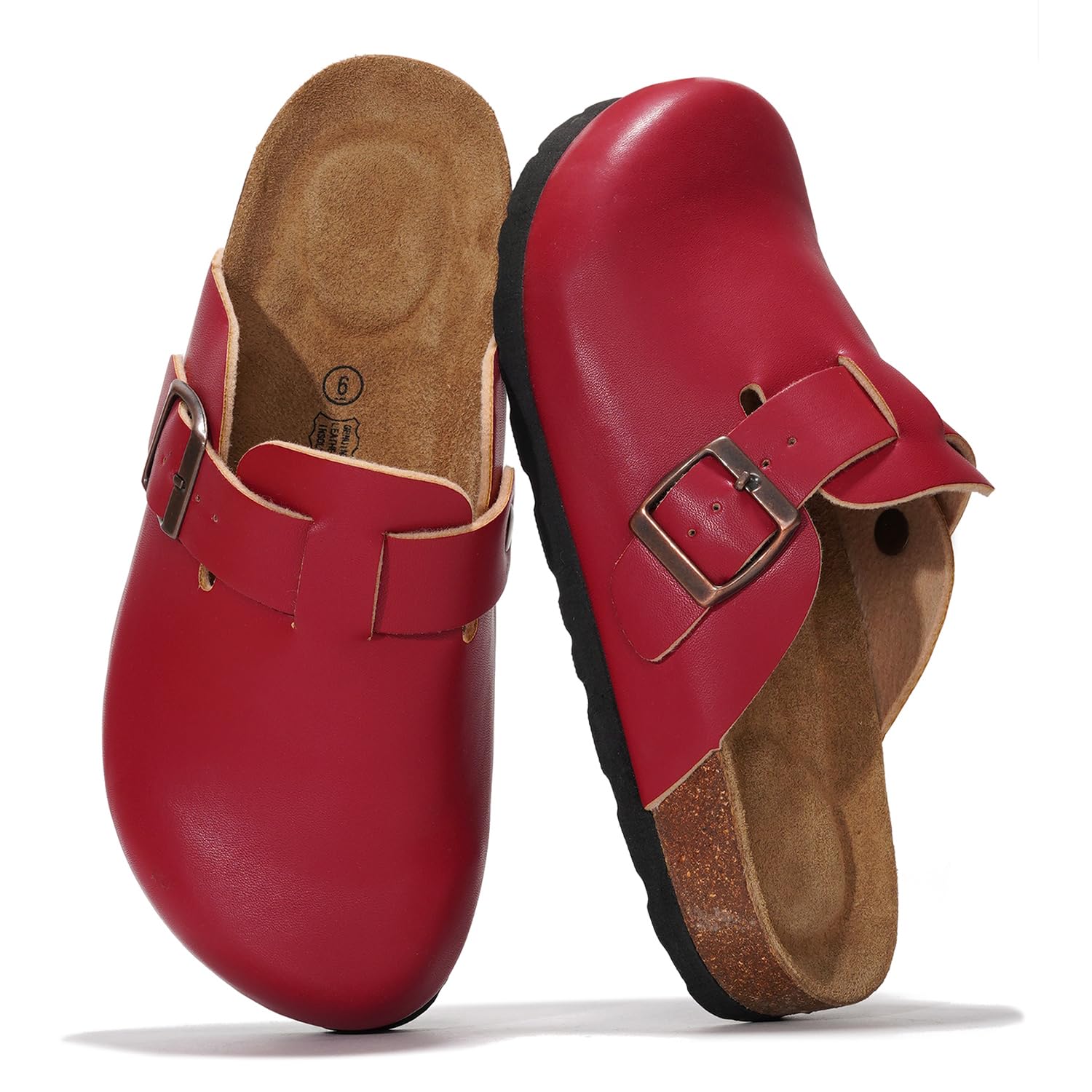 Zuecos de cuero para mujer Benton de Project Cloud: espuma viscoelástica y soporte 