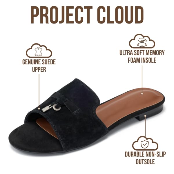 Project Cloud Women's | Genuine Leather Sandals Women Dressy | Memory Foam | Lightweight | Non-Slip - Cannes - Project Cloud - Sandals -Shop Project Cloud premium footwear Now!