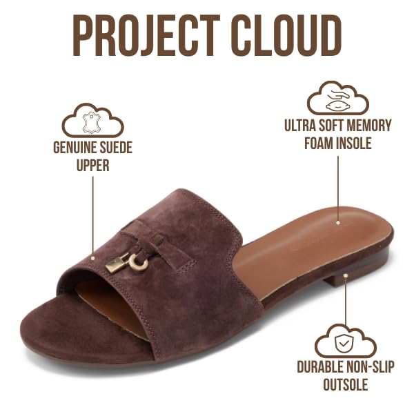 Project Cloud Women's | Genuine Leather Sandals Women Dressy | Memory Foam | Lightweight | Non-Slip - Cannes - Project Cloud - Sandals -Shop Project Cloud premium footwear Now!