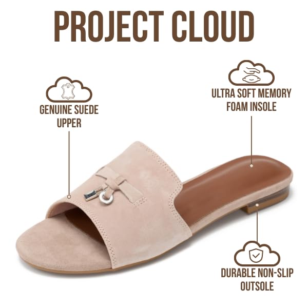 Project Cloud Women's | Genuine Leather Sandals Women Dressy | Memory Foam | Lightweight | Non-Slip - Cannes - Project Cloud - Sandals -Shop Project Cloud premium footwear Now!