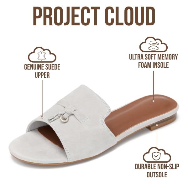 Project Cloud Women's | Genuine Leather Sandals Women Dressy | Memory Foam | Lightweight | Non-Slip - Cannes - Project Cloud - Sandals -Shop Project Cloud premium footwear Now!