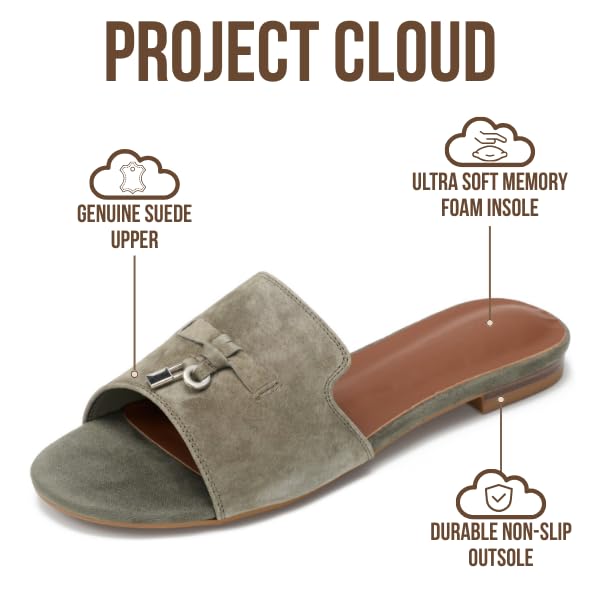 Project Cloud Women's | Genuine Leather Sandals Women Dressy | Memory Foam | Lightweight | Non-Slip - Cannes - Project Cloud - Sandals -Shop Project Cloud premium footwear Now!