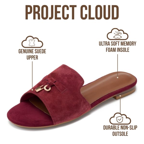 Project Cloud Women's | Genuine Leather Sandals Women Dressy | Memory Foam | Lightweight | Non-Slip - Cannes - Project Cloud - Sandals -Shop Project Cloud premium footwear Now!