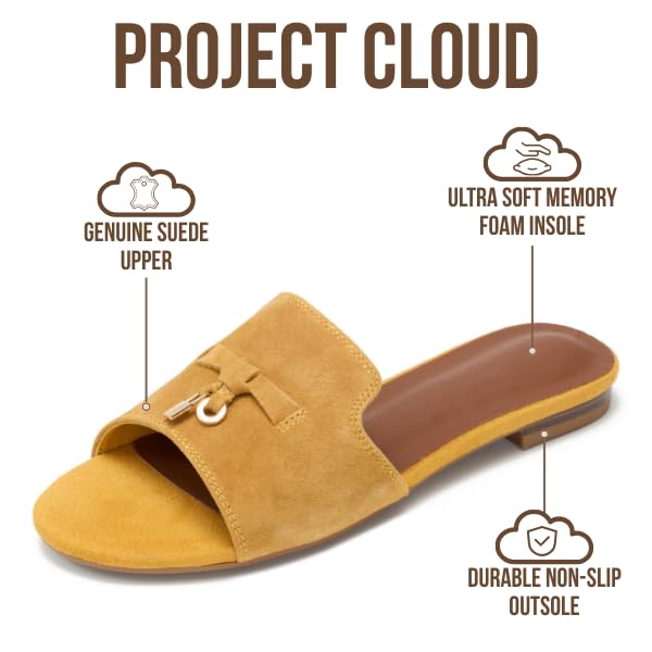 Project Cloud Women's | Genuine Leather Sandals Women Dressy | Memory Foam | Lightweight | Non-Slip - Cannes - Project Cloud - Sandals -Shop Project Cloud premium footwear Now!