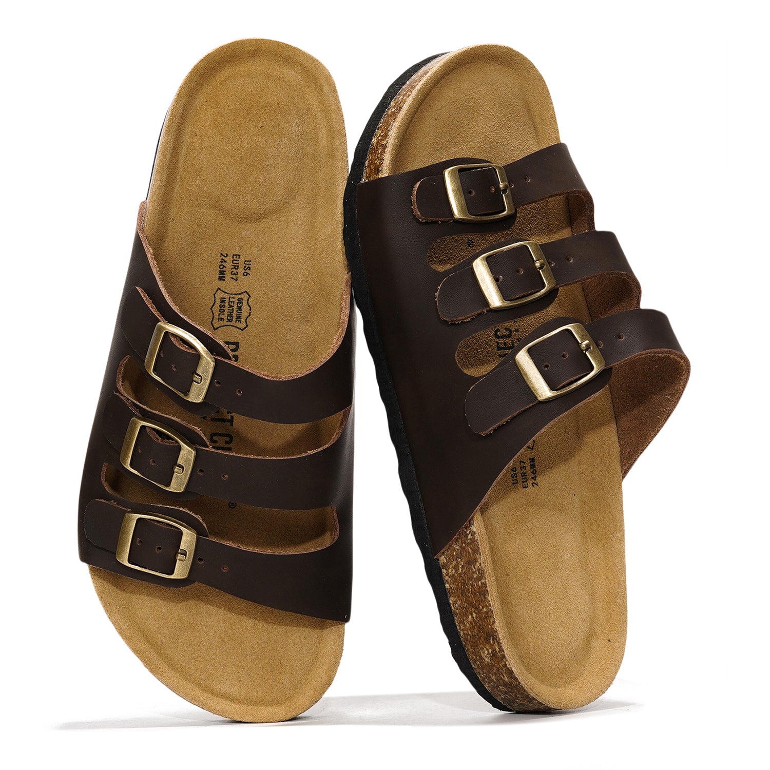 Project Cloud | "Capri" Genuine Leather Sandal | ProjectPlush™ Memory Foam Technology | Anti-Slip