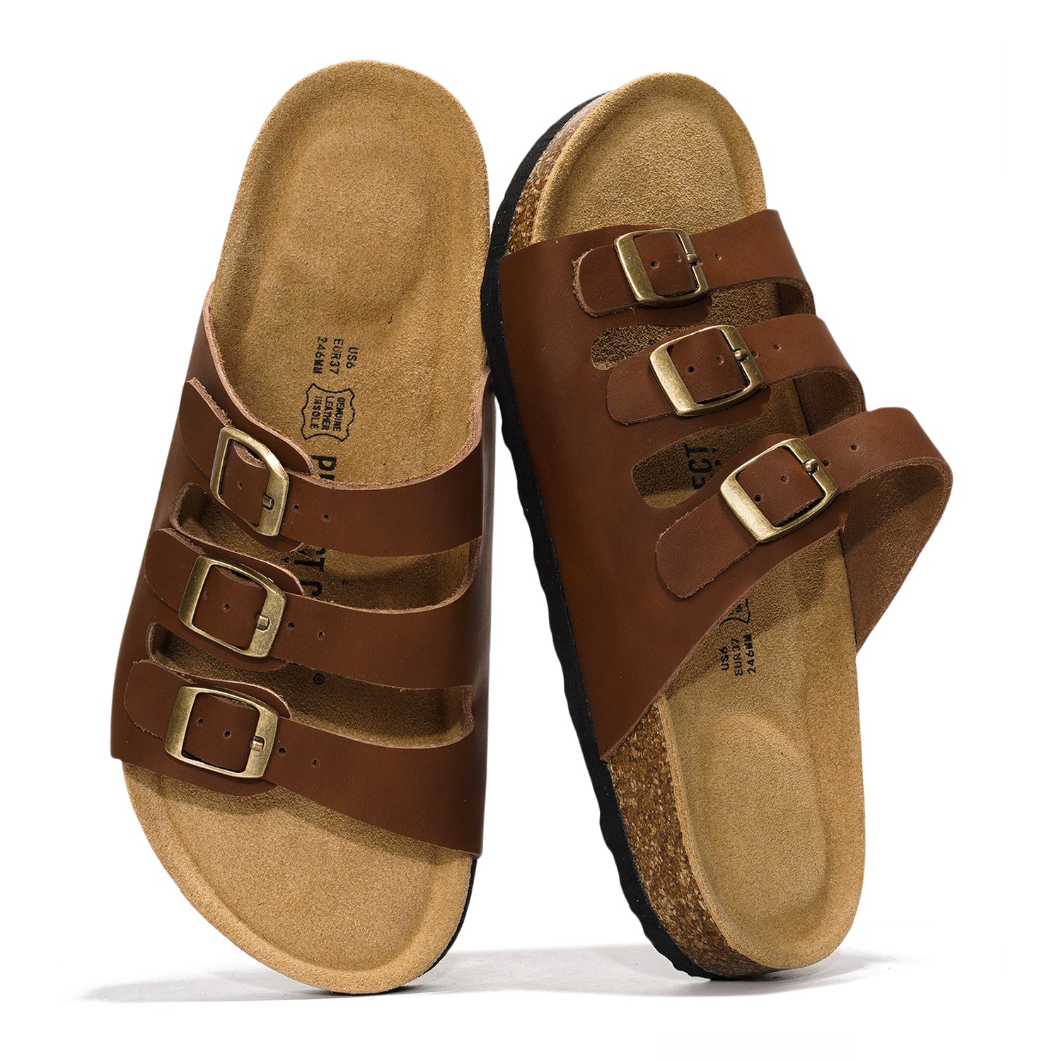 Project Cloud | "Capri" Genuine Leather Sandal | ProjectPlush™ Memory Foam Technology | Anti-Slip