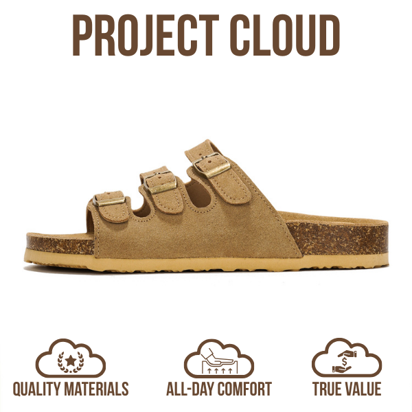 Project Cloud | "Capri" Genuine Leather Sandals | ProjectPlush™ Memory Foam Technology | Non-Slip