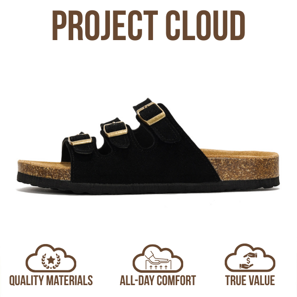 Project Cloud | "Capri" Genuine Leather Sandals | ProjectPlush™ Memory Foam Technology | Non-Slip
