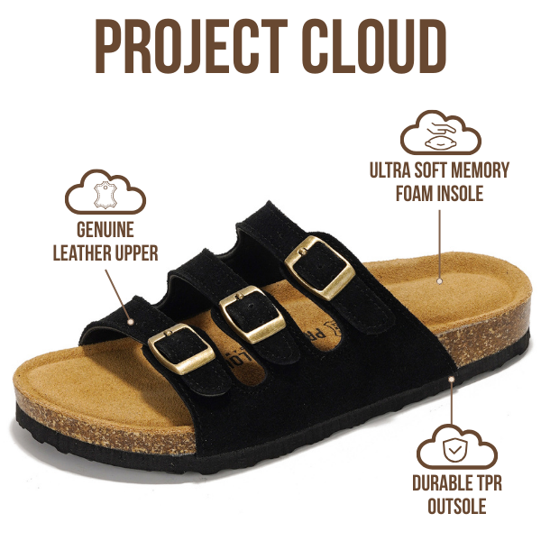Project Cloud Women's | Genuine Leather Sandals | ProjectPlush™ Memory Foam | Non-Slip - Capri