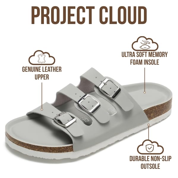 Project Cloud Women's | Genuine Leather Sandals | ProjectPlush™ Memory Foam | Non-Slip - Capri - Project Cloud - Sandals -Shop Project Cloud premium footwear Now!