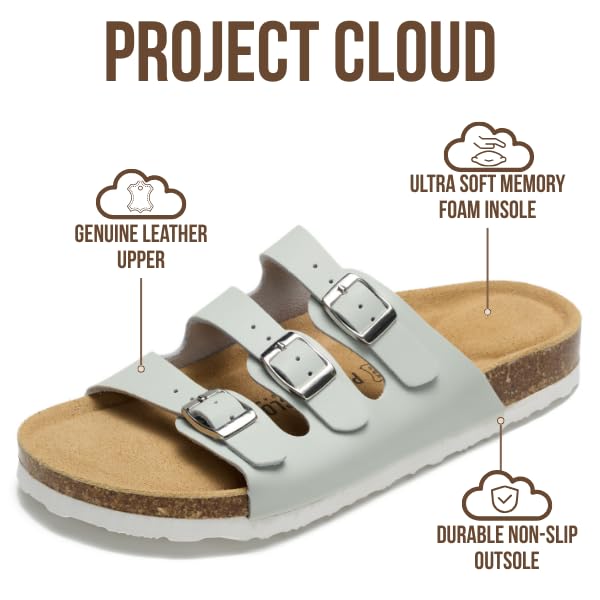 Project Cloud Women's | Genuine Leather Sandals | ProjectPlush™ Memory Foam | Non-Slip - Capri - Project Cloud - Sandals -Shop Project Cloud premium footwear Now!