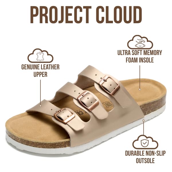 Project Cloud Women's | Genuine Leather Sandals | ProjectPlush™ Memory Foam | Non-Slip - Capri - Project Cloud - Sandals -Shop Project Cloud premium footwear Now!
