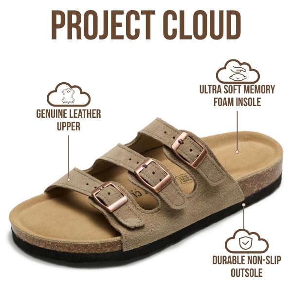 Project Cloud Women's | Genuine Leather Sandals | ProjectPlush™ Memory Foam | Non-Slip - Capri - Project Cloud - Sandals -Shop Project Cloud premium footwear Now!