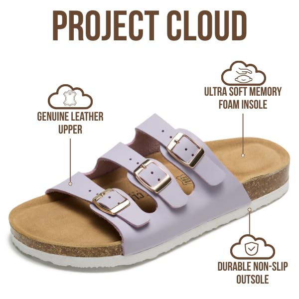 Project Cloud Women's | Genuine Leather Sandals | ProjectPlush™ Memory Foam | Non-Slip - Capri - Project Cloud - Sandals -Shop Project Cloud premium footwear Now!