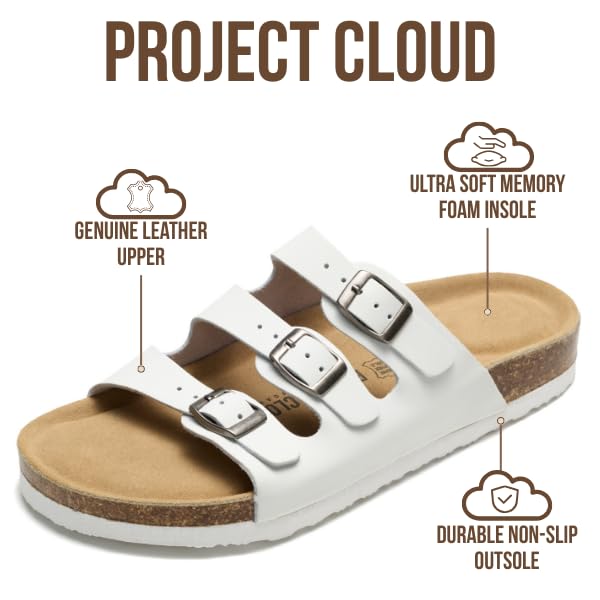 Project Cloud Women's | Genuine Leather Sandals | ProjectPlush™ Memory Foam | Non-Slip - Capri - Project Cloud - Sandals -Shop Project Cloud premium footwear Now!