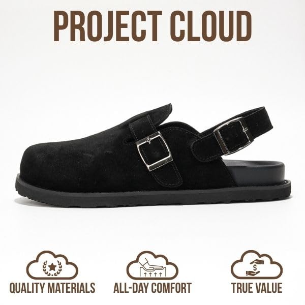 Project Cloud | "Cassey" Clogs for Women | Genuine Leather Upper | Memory Foam | Lightweight | Non-Slip