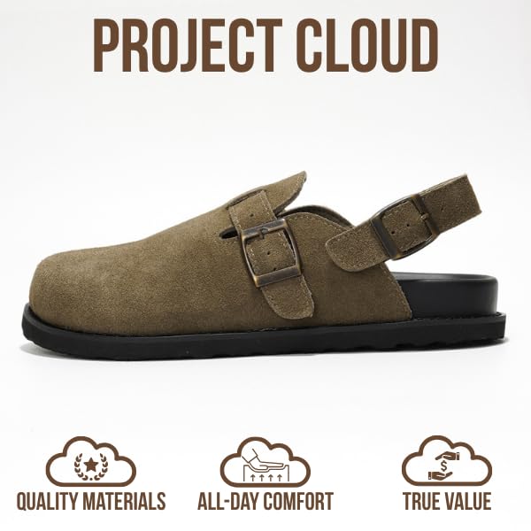 Project Cloud | "Cassey" Clogs for Women | Genuine Leather Upper | Memory Foam | Lightweight | Non-Slip
