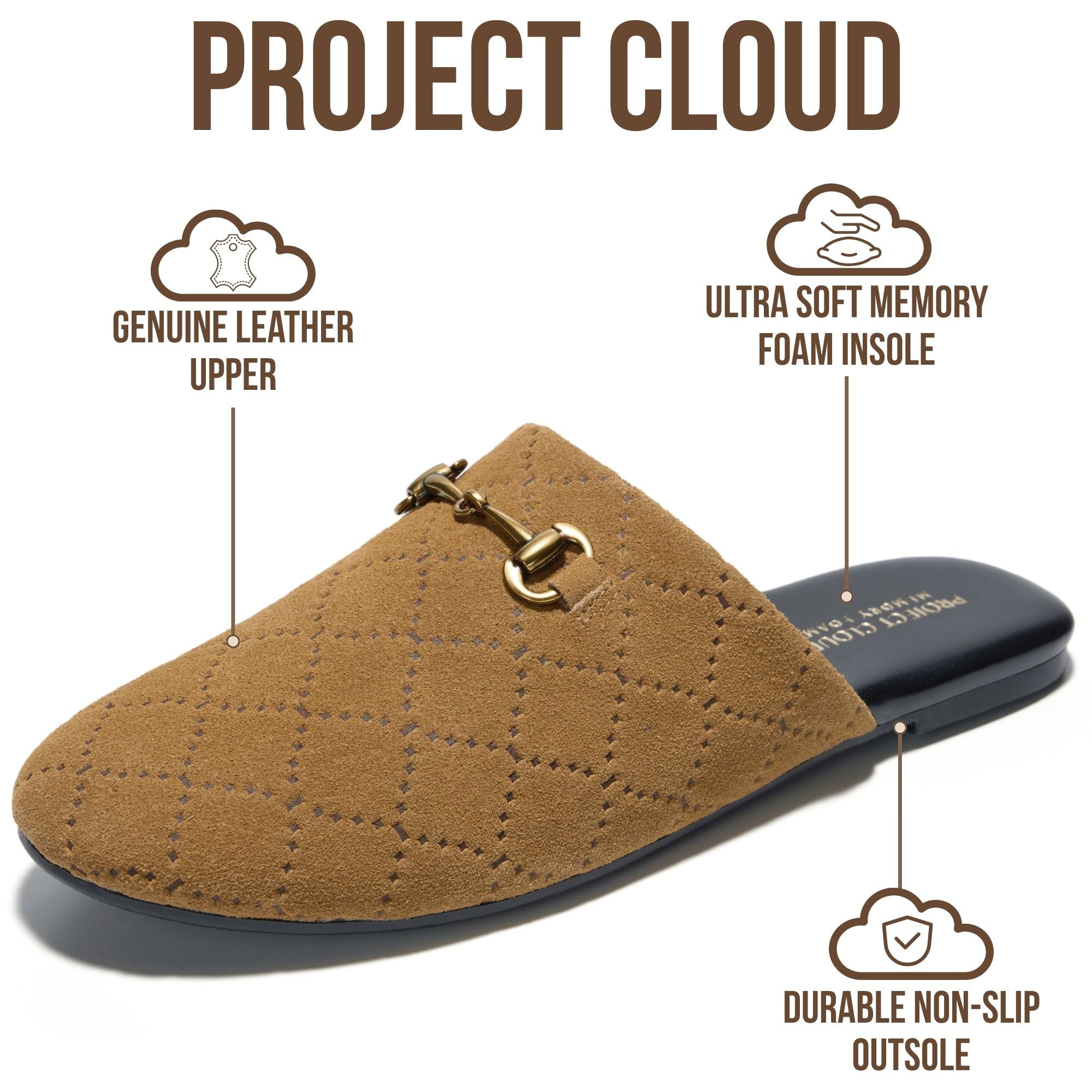 Project Cloud Women's | Horse Bit Mules | Memory Foam Insole | Lightweight | Non-Slip - Cassidy