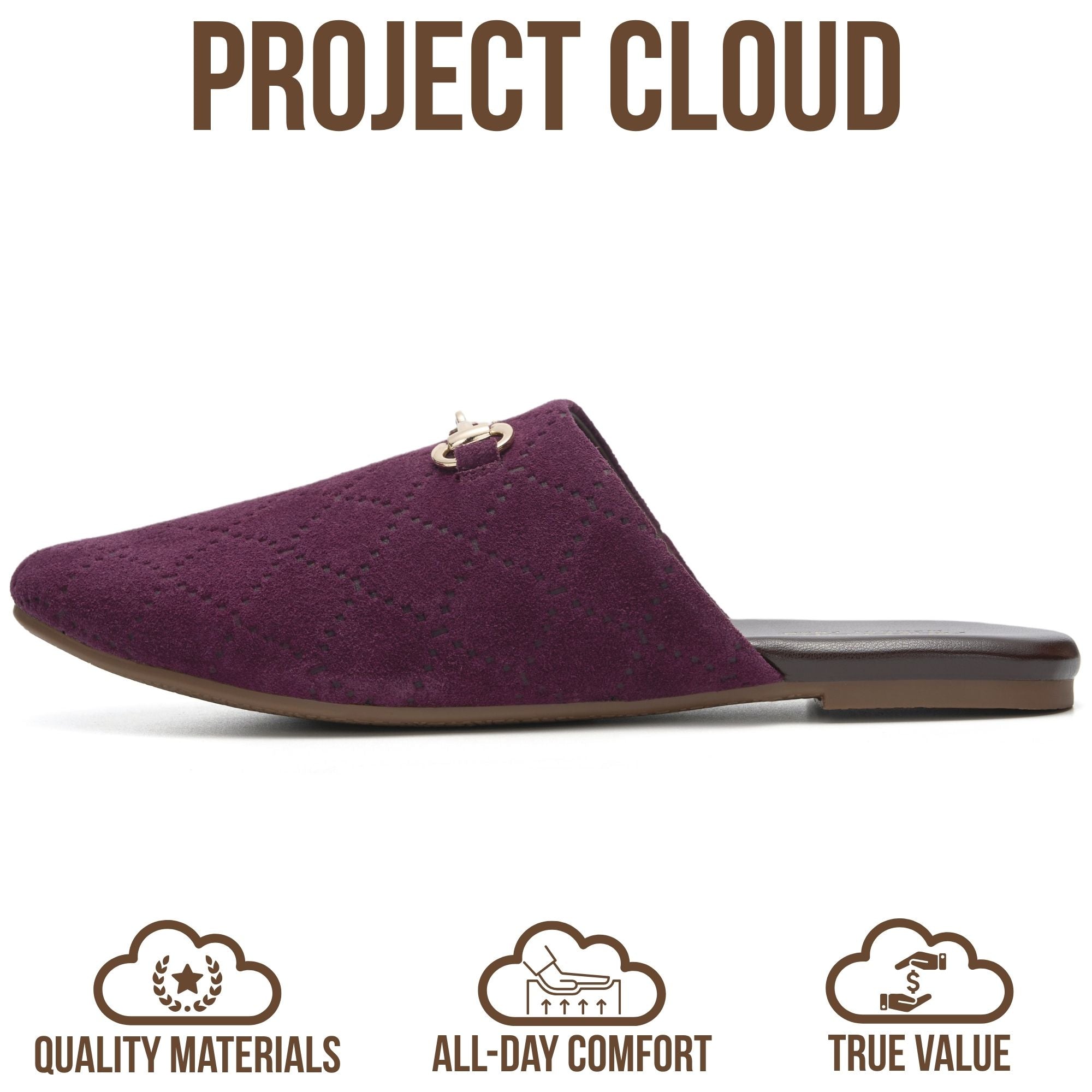 Project Cloud Women's | Horse Bit Mules | Memory Foam Insole | Lightweight | Non-Slip - Cassidy