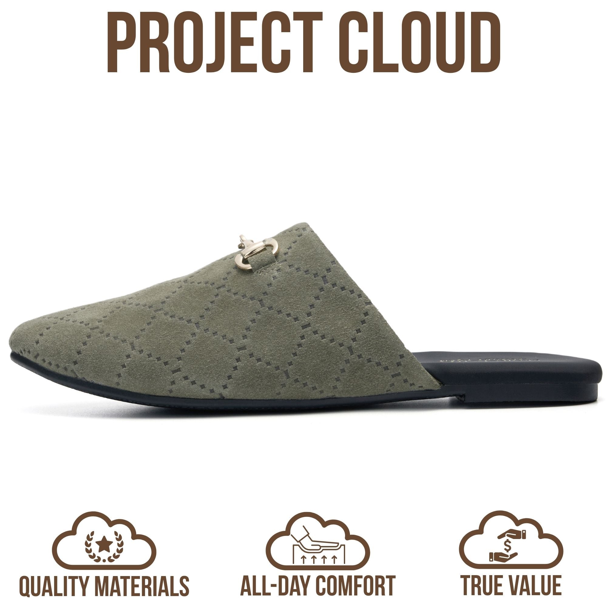 Project Cloud Women's | Horse Bit Mules | Memory Foam Insole | Lightweight | Non-Slip - Cassidy