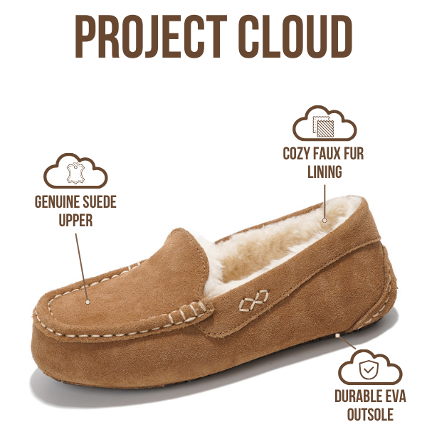 Project Cloud | "Cathi" Women's Loafers | 100% Genuine Suede | Memory Foam | Lightweight | Non-Slip