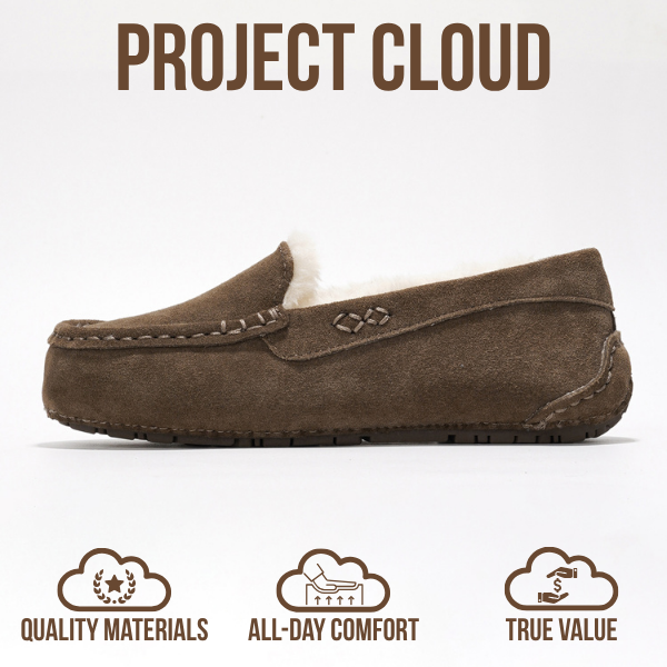 Project Cloud | "Cathi" Women's Loafers | 100% Genuine Suede | Memory Foam | Lightweight | Non-Slip