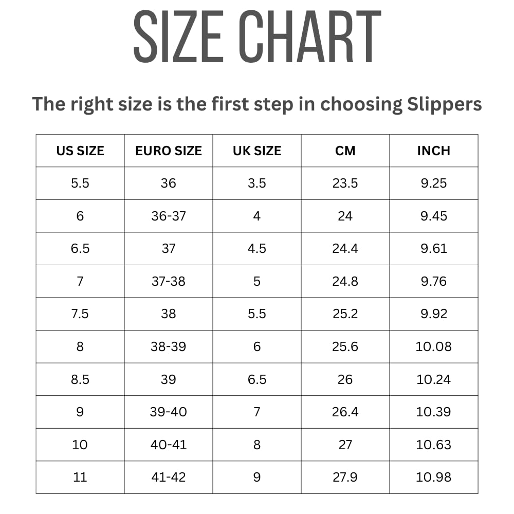 Project Cloud Cathi Loafers Size Chart: US, Euro, and UK sizes, cm, and inches for a perfect fit.