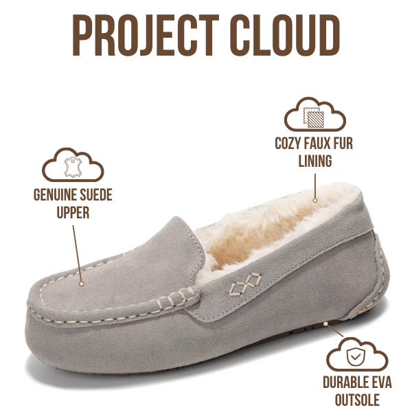 Project Cloud | "Cathi" Women's Loafers | 100% Genuine Suede | Memory Foam | Lightweight | Non-Slip