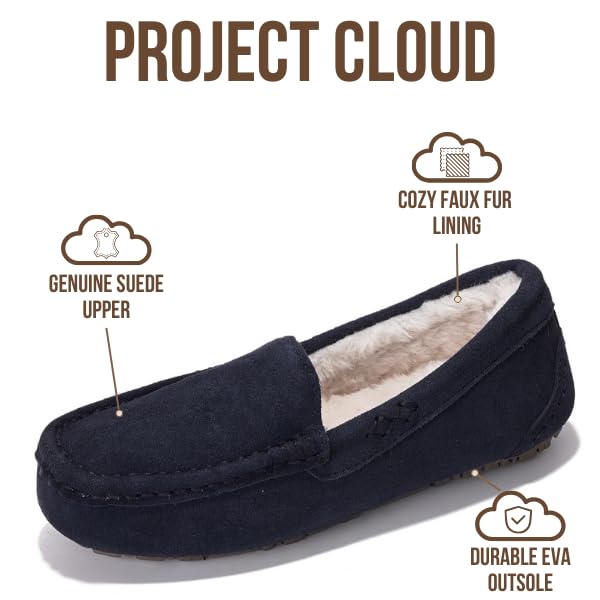 Project Cloud | "Cathi" Women's Loafers | 100% Genuine Suede | Memory Foam | Lightweight | Non-Slip