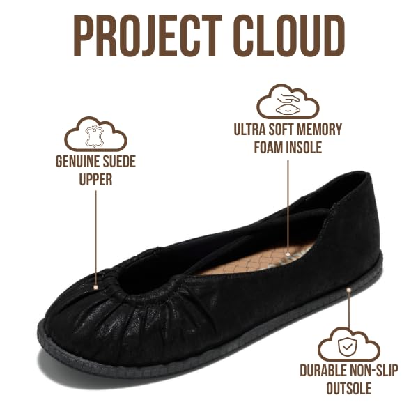 Project Cloud Women's | Genuine Leather Ballet Flats for Women | Memory Foam | Lightweight | Non-Slip - Cheers - Project Cloud - Sandals -Shop Project Cloud premium footwear Now!